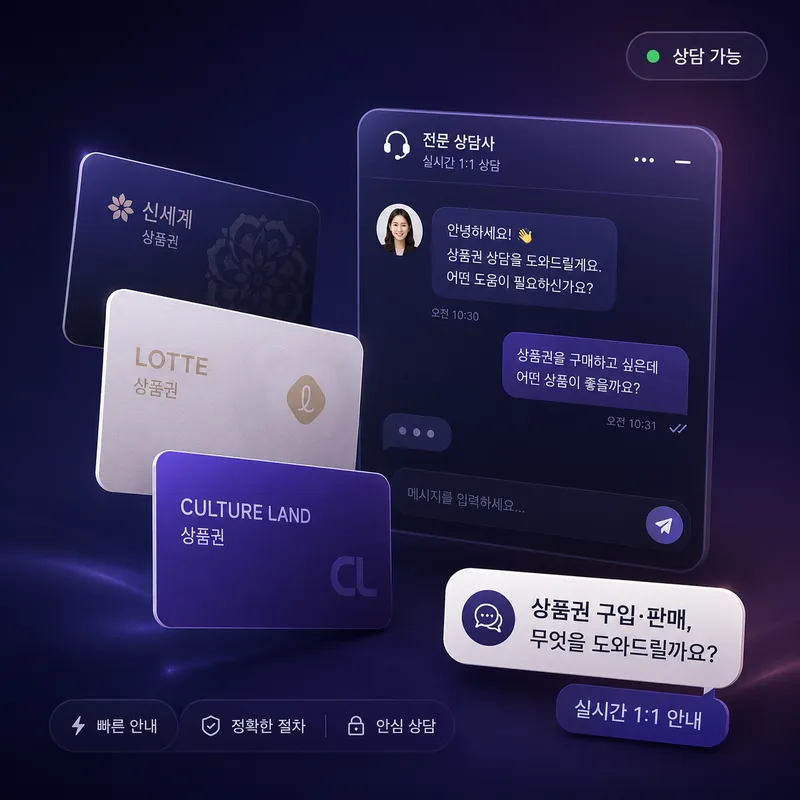 전문 상담사 실시간 1:1 상담 화면